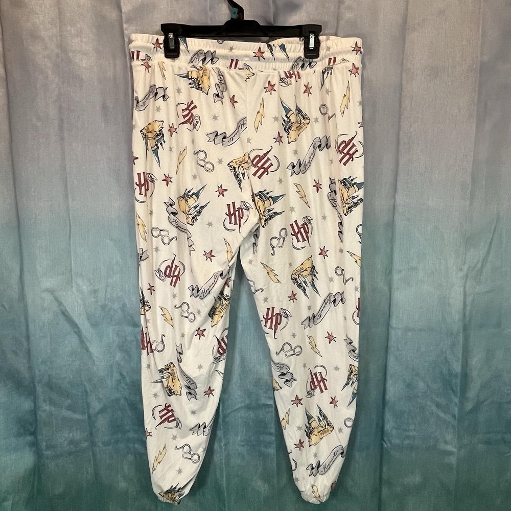 Wizarding World WOMEN'S JOGGER PJ HARRY POTTER PAJAMA SLEEP PANTS WHITE XL 16/18 - Picture 3 of 5